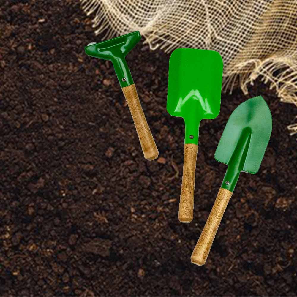 Buy home garden toolkit set of Rake, Trowel, Shovel